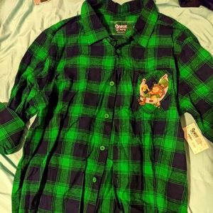 Green and black men's st. Patty's Day flannel